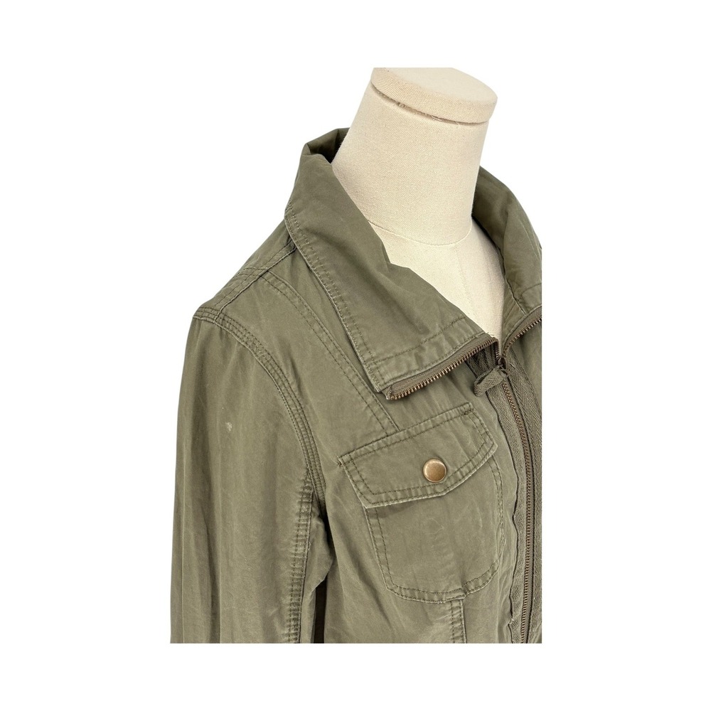 Ashley Outerwear Utility Field Jacket Olive Green Full Zip Roll Tab Large - Picture 4 of 9